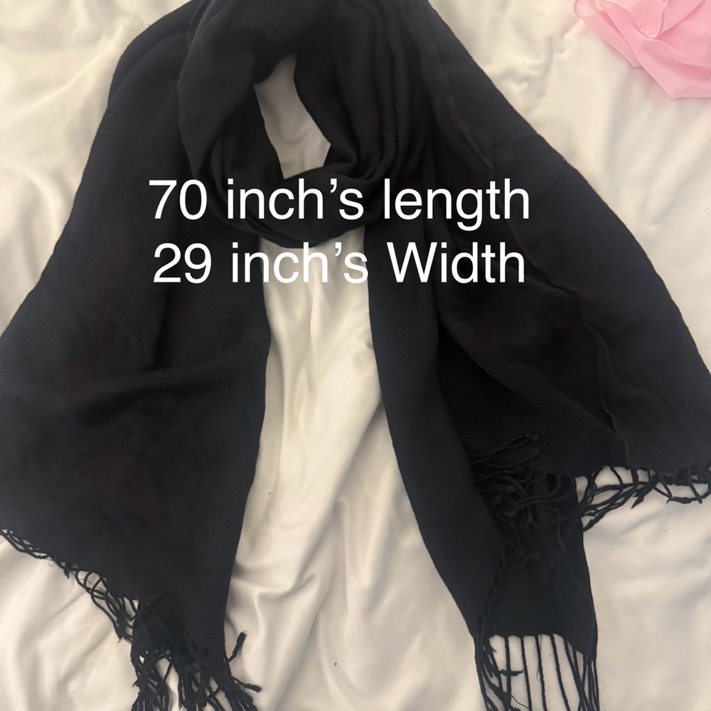 Elegant Black Fringe Scarf